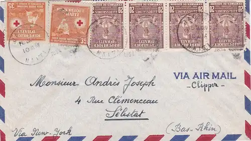 Haïti - Croix-Rouge Marques après Selestat 1954