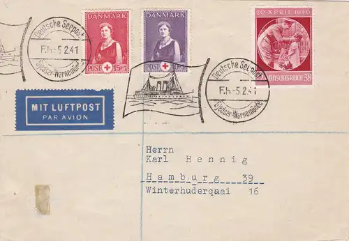 Poste maritime allemand 1941 - Henning Brief