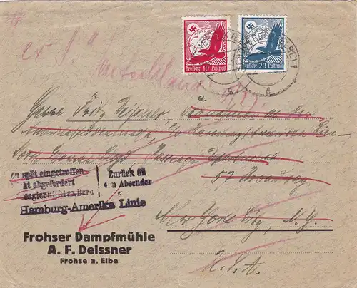 Schönbeck 1937 est arrivé trop tard aux États-Unis, non appelé-retour