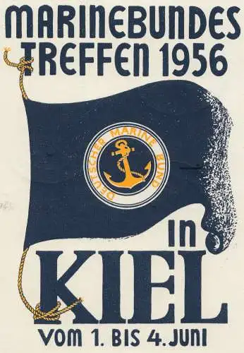 Ansichtskarte: Marine Bundestreffen 1956 in Kiel