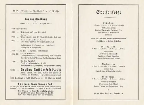 Wilhelm Gustloff: DAF-Allemand Front de travail-Vacances en mer - KdF 1938