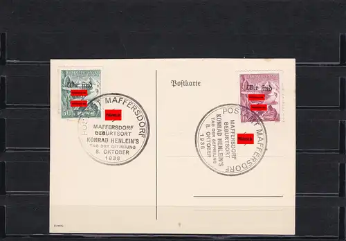 Sudètes: Mi Nr. 127-128, Sokol Jeux d'hiver