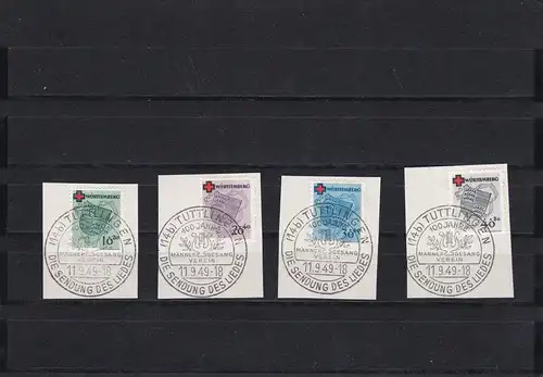 Französische Zone: MiNr. 40-43, Briefstück - Württemberg -Tuttlingen 1949, BPP