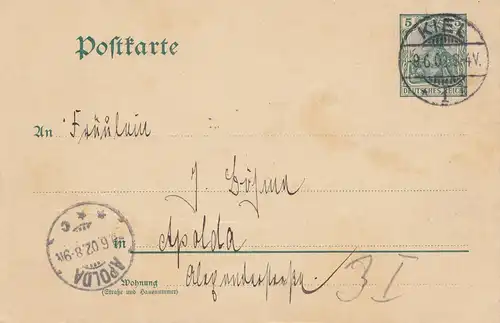 1902: Ansichtskarte Schiffe im Sturm von Kiel nach Apolda