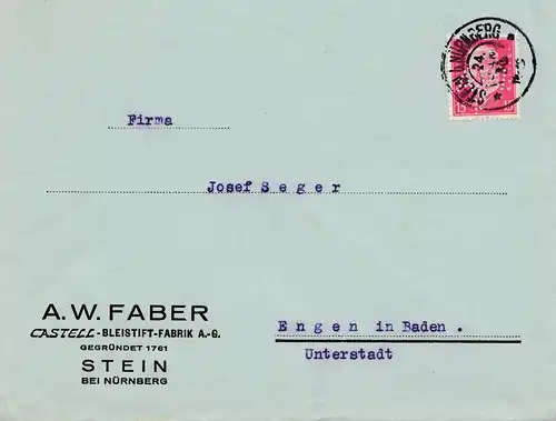 Faber-Castell Crayon usine 1930 Stein/Nürnberg-Perfin