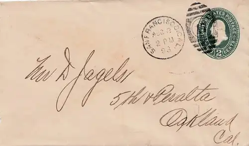 1893: États-Unis: San Francisco to Oakland: Tillmann Tea/cigars/Tobaccos, ...