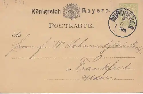 P17, Ganzsache Bayern von Nürnberg - Schutz-Schwan-Marke Schanhäuser-Bleistifte