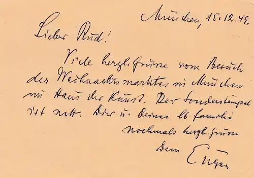 1949: Munich Maison de marché de Noël de l'art entier