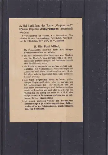 Berlin: imprimé rouge: numéro 25 EF sur le bon de livraison 1949