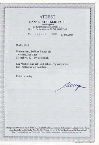 Berlin: Min. 42-60 - Construction - Postfraîchissement, BPP Attest