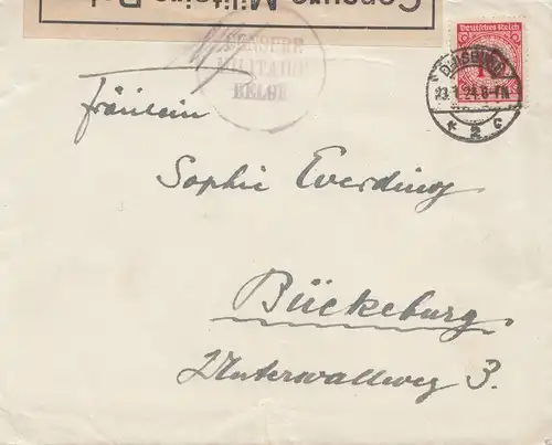 Censure: 1924: Lettre de Duisburg à la Belgique: Cresure belge