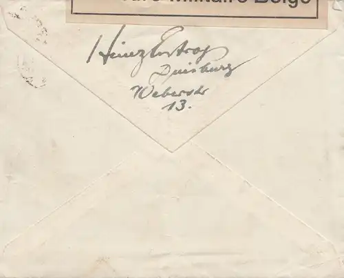 Censure: 1924: Lettre de Duisburg à la Belgique: Cresure belge
