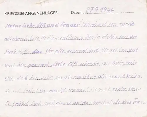 Censure: 1944: Kgf: POW Camp 82 vers Sudetenland