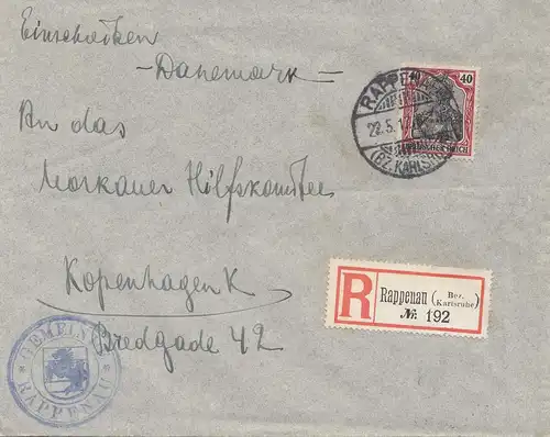 Zensur: 1917: Rappenau nach Kopenhagen