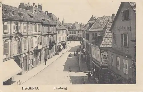 Censure: 1915: Carte de vue Hagenau en Suisse; militaire. Raisons retardées