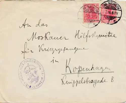 Censuration: 1916: Bad Nauheim à Copenhague Police Companies