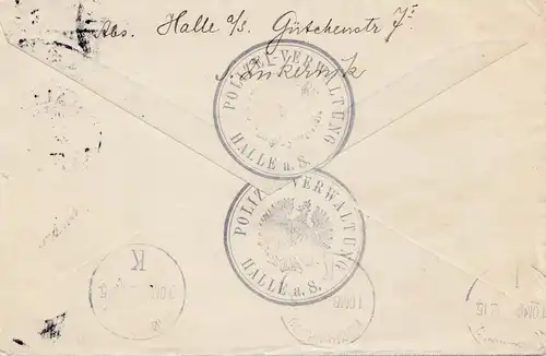 1915: Polizeiverwaltung Halle an das Moskauer Hilfskomitee Kopenhagen