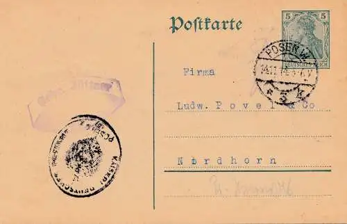 1914. Tout le problème, de poste à Nordhorn