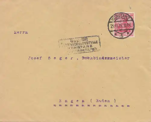 Censuration: 1915: Constance - Bureau de poste