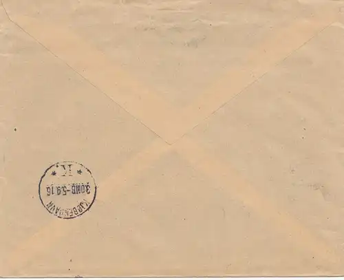 Censure: 1916: Lettre recommandée de Bad Nauheim au Danemark Etablissement d'audit NAUheim