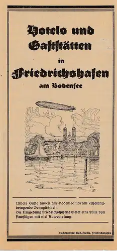 Zeppelin: Prospekt: Hotels und Gaststätten in Friedrichshafen, innen mit Infos