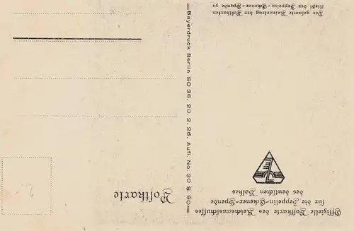 Zeppelin: carte de présentation Zeappelin Eckener - aérodrome