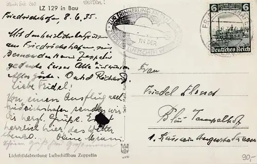 Carte visuelle: 1935: chantier naval: LZ 129 en construction