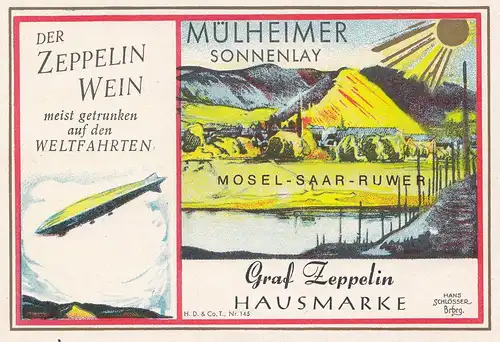 Wein - Zeppelin Wein: Mülheimer Sonnenlay-Graf Zeppelin Hausmarke