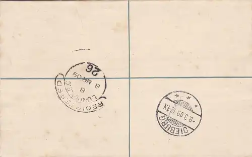 1909: Registered letter Dominica to Germany