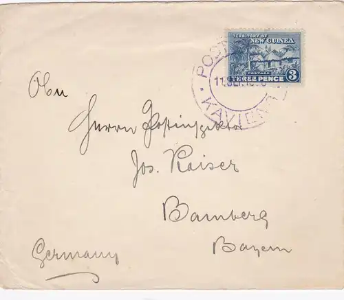 19xx: Letter from New Guinea to Germany: Vignette: Missionsdampfer Herz-Jesu
