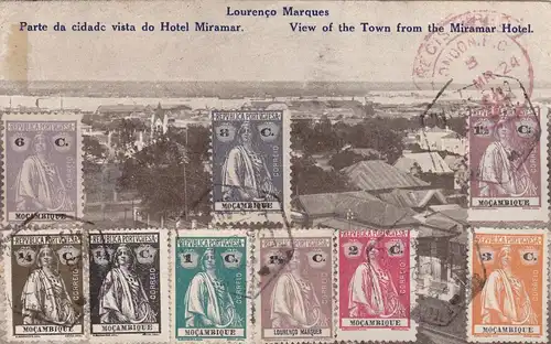 1924: carte postale Mocambique -registered- to Germany