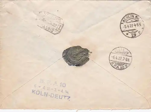 1922: Zona de Protectorado Espanol en Marruecos to Germany