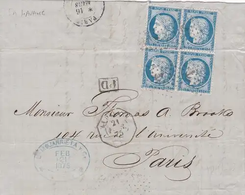 1875: La Havane to Paris/France
