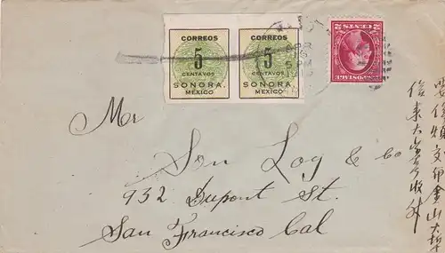 Letter from Sonora Mexico to San Francisco, Chinese sender