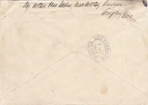 1913: letter Kiaoutchou/Tsingtau to USA