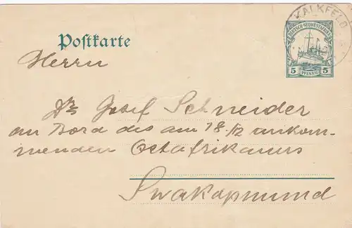 DSWA: Kalkfeld nach Swakapmund - Graf Schneider an Bord des Ostafrikanns