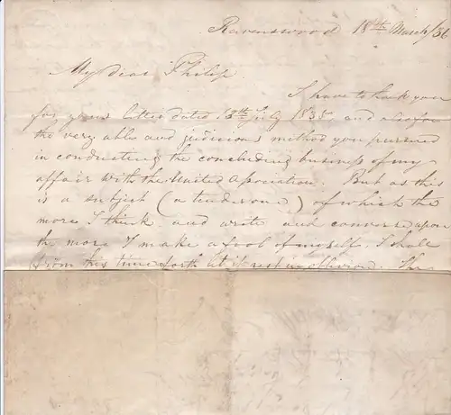 1836: Sydney to London, India Letter/Falmouth