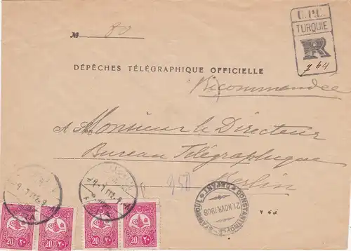 1908: Dépeches Télégraphique Officielle: Turkey to Berlin: Telegram