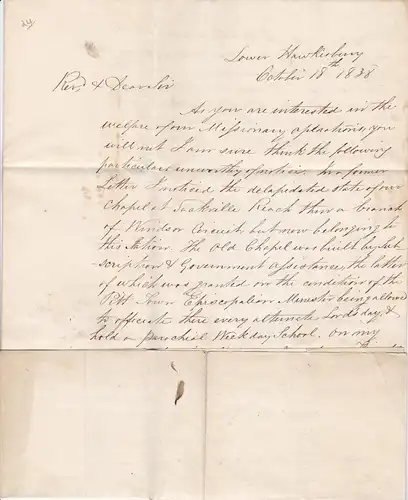 1838: Windsor N.S.W, Post paid, India Letter Falsmouth to London