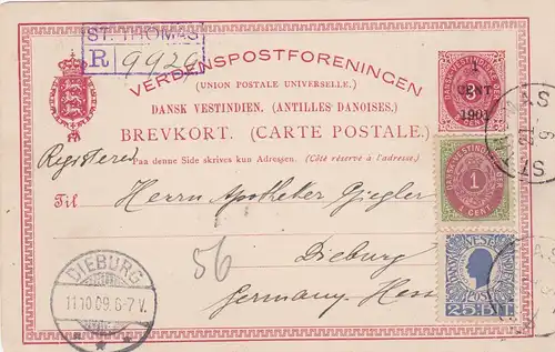 1909: Dansk-Vestinidisch to Germany, registered St. Thomas