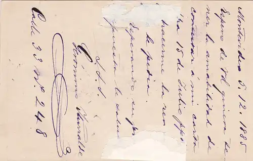 1885: Uruguay post-card to Portugal