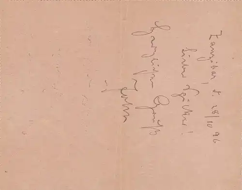 1896: France/Anna-Zanzibar, Durban, Port Natal to London