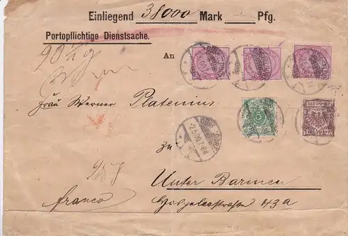 1900: Affaire de service Valeur de Düsseldorf à Unter Barmen