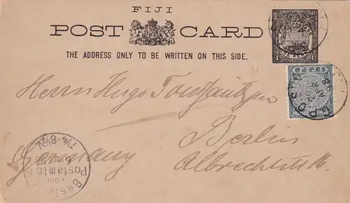1898: Fiji to Berlin - post card