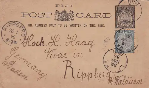 1895: Fiji: post card to Rippberg