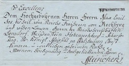 Lettre: Geislingen/Donzdorf à Munich: au Freiherr von Rechberg