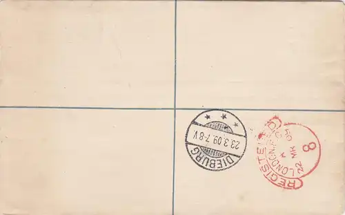 1909: St. Kitts - Registered card to Germany