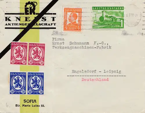 Bulgarien 1938: Brief von Sofia nach Engelsdorf