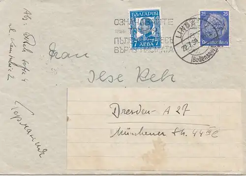 Bulgarie 1939: Lindau retour à Sofia à Dresde