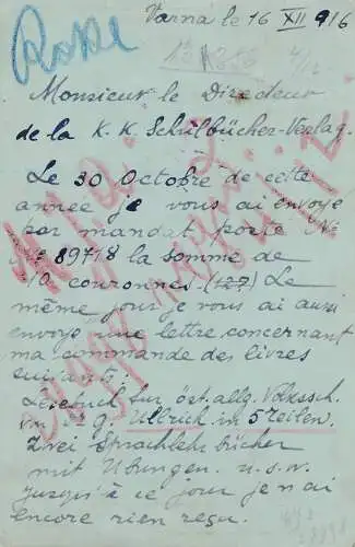 Bulgarie 1916: Tout Varna - KuK à Vienne